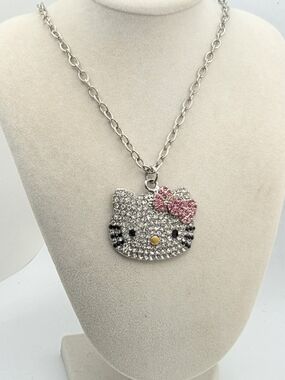 Hello Kitty Crystal Rhinestone Pendant Necklace